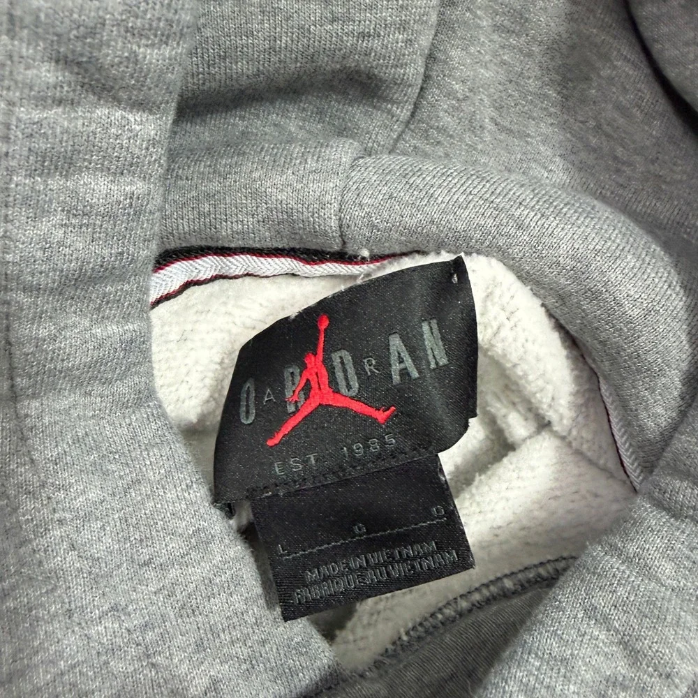Jordan Hoodie Mens Large Gray Jumpman Essentials Pullover DA9818-091 Fleece